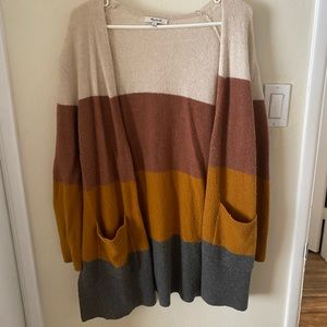 Madewell color block long cardigan